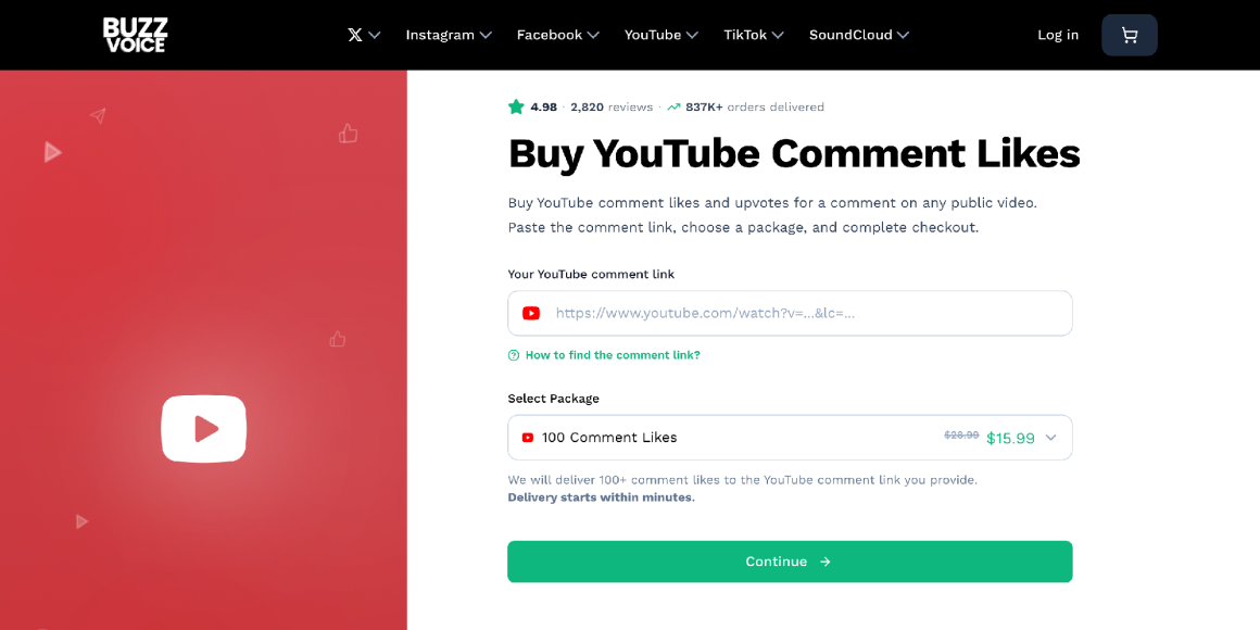 BuzzVoice Introduces Comment Likes for YouTube and Instagram